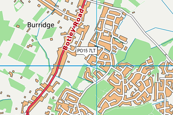 PO15 7LT map - OS VectorMap District (Ordnance Survey)