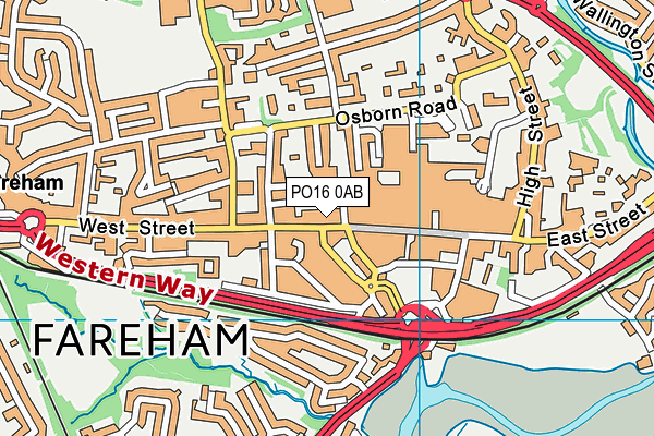 PO16 0AB map - OS VectorMap District (Ordnance Survey) PO16 0AB map - OS VectorMap District (Ordnance Survey)