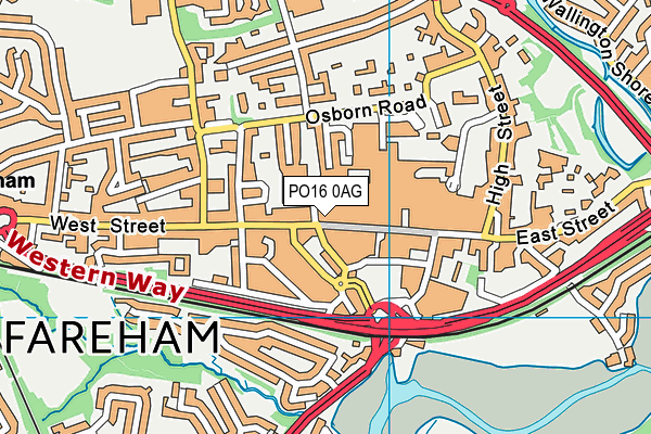 PO16 0AG map - OS VectorMap District (Ordnance Survey)