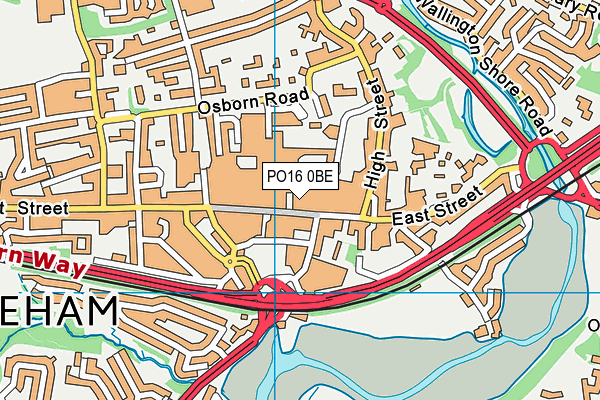 PO16 0BE map - OS VectorMap District (Ordnance Survey) PO16 0BE map - OS VectorMap District (Ordnance Survey)