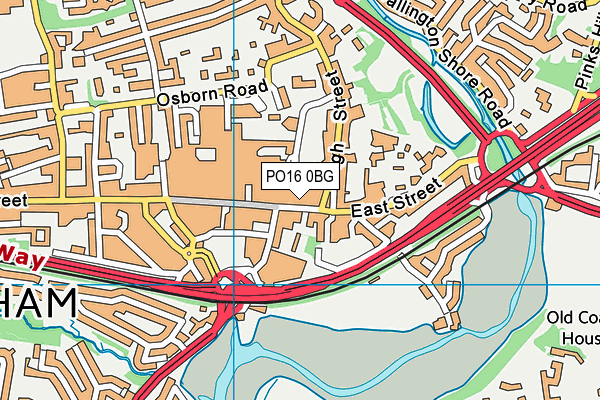 PO16 0BG map - OS VectorMap District (Ordnance Survey) PO16 0BG map - OS VectorMap District (Ordnance Survey)