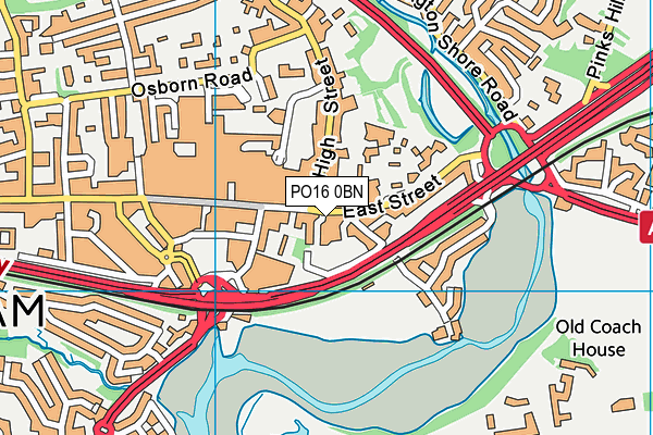 PO16 0BN map - OS VectorMap District (Ordnance Survey) PO16 0BN map - OS VectorMap District (Ordnance Survey)