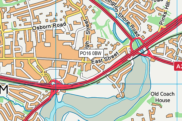 PO16 0BW map - OS VectorMap District (Ordnance Survey) PO16 0BW map - OS VectorMap District (Ordnance Survey)