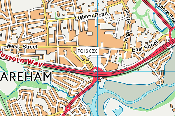PO16 0BX map - OS VectorMap District (Ordnance Survey) PO16 0BX map - OS VectorMap District (Ordnance Survey)