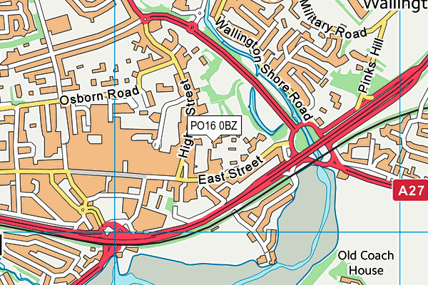PO16 0BZ map - OS VectorMap District (Ordnance Survey) PO16 0BZ map - OS VectorMap District (Ordnance Survey)
