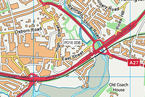 PO16 0DB map - OS VectorMap District (Ordnance Survey) PO16 0DB map - OS VectorMap District (Ordnance Survey)