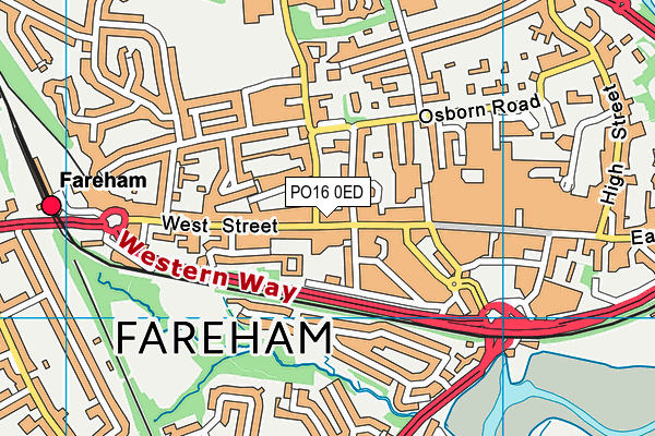PO16 0ED map - OS VectorMap District (Ordnance Survey) PO16 0ED map - OS VectorMap District (Ordnance Survey)
