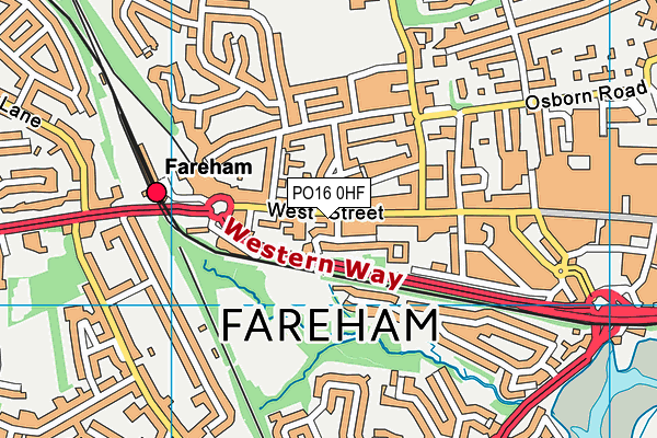 PO16 0HF map - OS VectorMap District (Ordnance Survey)