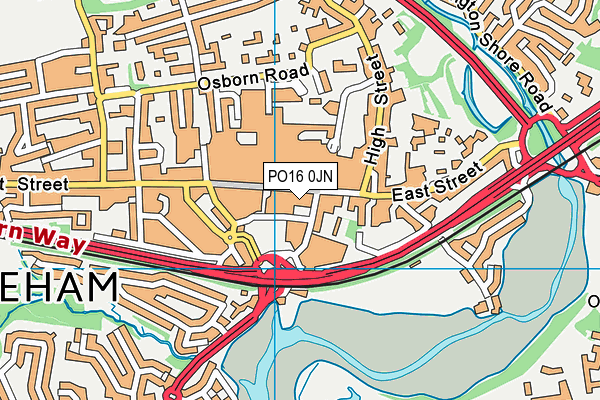 PO16 0JN map - OS VectorMap District (Ordnance Survey) PO16 0JN map - OS VectorMap District (Ordnance Survey)
