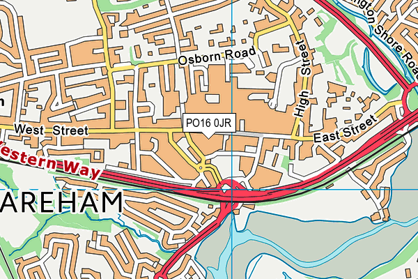 PO16 0JR map - OS VectorMap District (Ordnance Survey) PO16 0JR map - OS VectorMap District (Ordnance Survey)