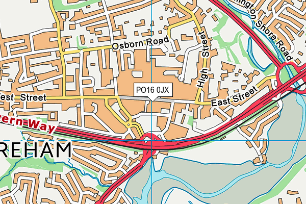 PO16 0JX map - OS VectorMap District (Ordnance Survey) PO16 0JX map - OS VectorMap District (Ordnance Survey)