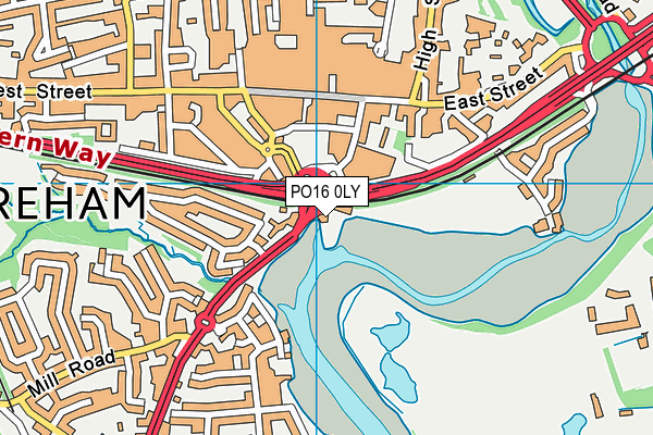 PO16 0LY map - OS VectorMap District (Ordnance Survey) PO16 0LY map - OS VectorMap District (Ordnance Survey)