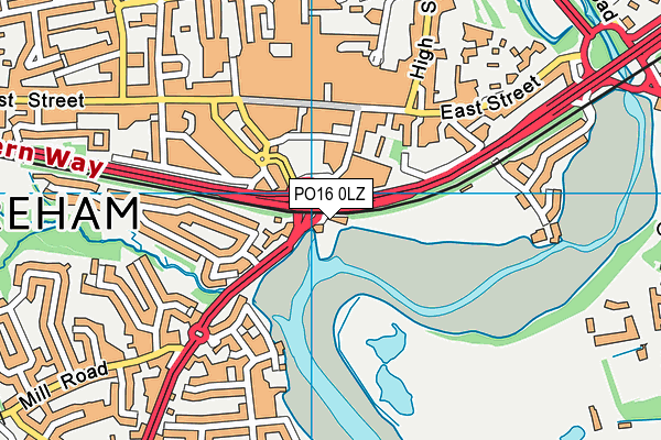 PO16 0LZ map - OS VectorMap District (Ordnance Survey) PO16 0LZ map - OS VectorMap District (Ordnance Survey)