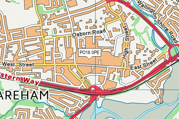 PO16 0PE map - OS VectorMap District (Ordnance Survey) PO16 0PE map - OS VectorMap District (Ordnance Survey)