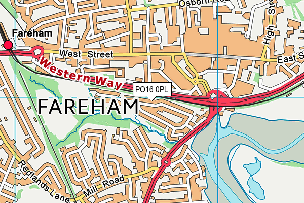 PO16 0PL map - OS VectorMap District (Ordnance Survey) PO16 0PL map - OS VectorMap District (Ordnance Survey)