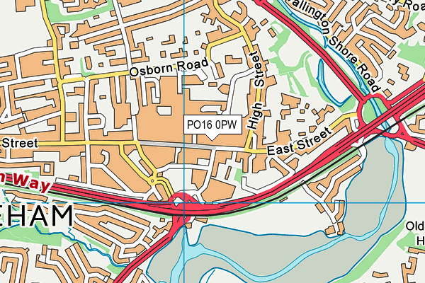 PO16 0PW map - OS VectorMap District (Ordnance Survey) PO16 0PW map - OS VectorMap District (Ordnance Survey)