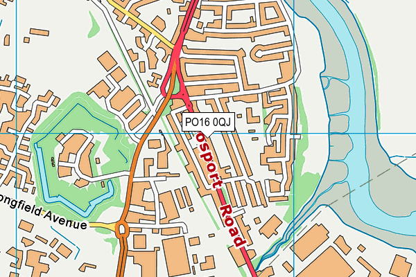 PO16 0QJ map - OS VectorMap District (Ordnance Survey) PO16 0QJ map - OS VectorMap District (Ordnance Survey)