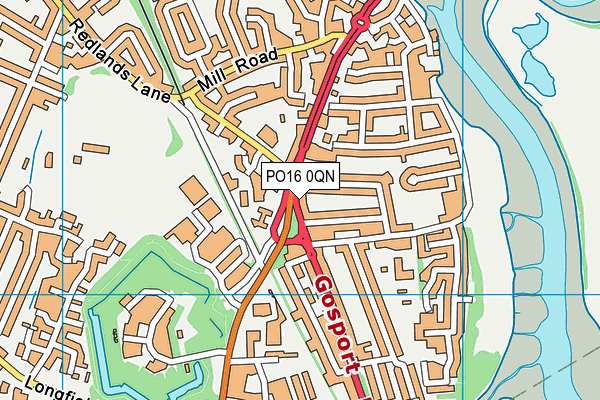 PO16 0QN map - OS VectorMap District (Ordnance Survey) PO16 0QN map - OS VectorMap District (Ordnance Survey)