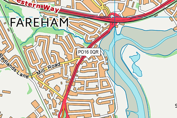PO16 0QR map - OS VectorMap District (Ordnance Survey)