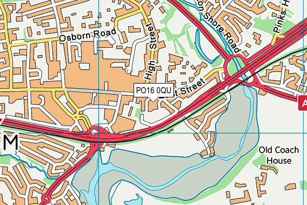 PO16 0QU map - OS VectorMap District (Ordnance Survey) PO16 0QU map - OS VectorMap District (Ordnance Survey)