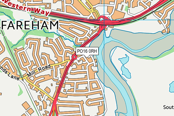 PO16 0RH map - OS VectorMap District (Ordnance Survey) PO16 0RH map - OS VectorMap District (Ordnance Survey)
