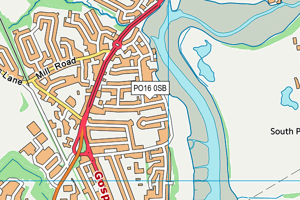 PO16 0SB map - OS VectorMap District (Ordnance Survey)