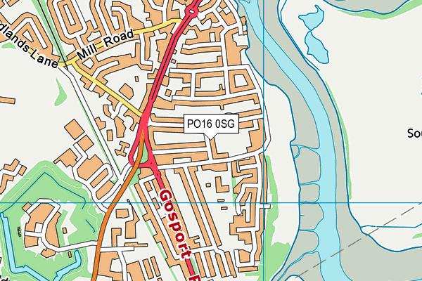 PO16 0SG map - OS VectorMap District (Ordnance Survey)