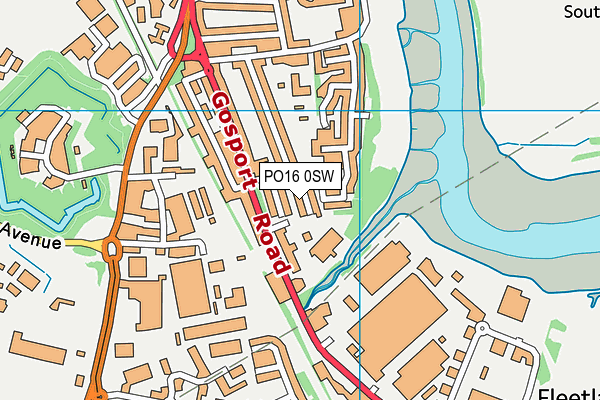 PO16 0SW map - OS VectorMap District (Ordnance Survey) PO16 0SW map - OS VectorMap District (Ordnance Survey)