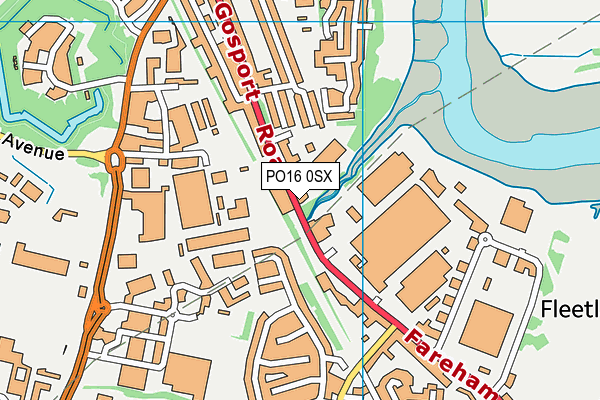PO16 0SX map - OS VectorMap District (Ordnance Survey) PO16 0SX map - OS VectorMap District (Ordnance Survey)