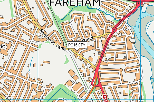 PO16 0TY map - OS VectorMap District (Ordnance Survey) PO16 0TY map - OS VectorMap District (Ordnance Survey)