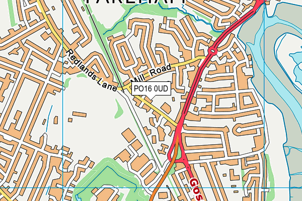 PO16 0UD map - OS VectorMap District (Ordnance Survey)