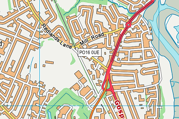 PO16 0UE map - OS VectorMap District (Ordnance Survey) PO16 0UE map - OS VectorMap District (Ordnance Survey)