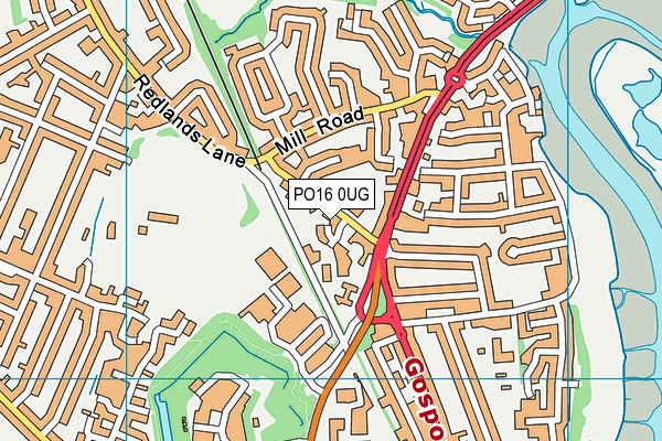 PO16 0UG map - OS VectorMap District (Ordnance Survey) PO16 0UG map - OS VectorMap District (Ordnance Survey)