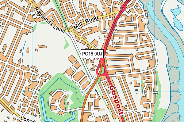 PO16 0UJ map - OS VectorMap District (Ordnance Survey) PO16 0UJ map - OS VectorMap District (Ordnance Survey)