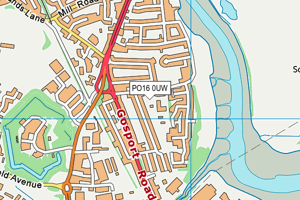 PO16 0UW map - OS VectorMap District (Ordnance Survey) PO16 0UW map - OS VectorMap District (Ordnance Survey)