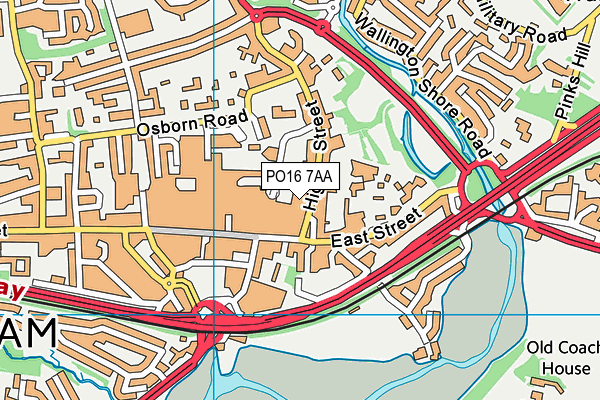 PO16 7AA map - OS VectorMap District (Ordnance Survey) PO16 7AA map - OS VectorMap District (Ordnance Survey)