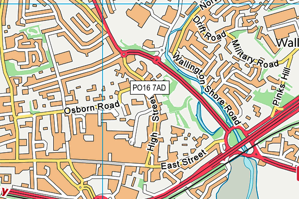 PO16 7AD map - OS VectorMap District (Ordnance Survey) PO16 7AD map - OS VectorMap District (Ordnance Survey)