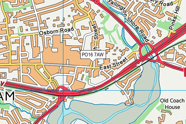 PO16 7AW map - OS VectorMap District (Ordnance Survey) PO16 7AW map - OS VectorMap District (Ordnance Survey)