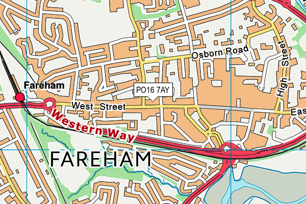 PO16 7AY map - OS VectorMap District (Ordnance Survey) PO16 7AY map - OS VectorMap District (Ordnance Survey)