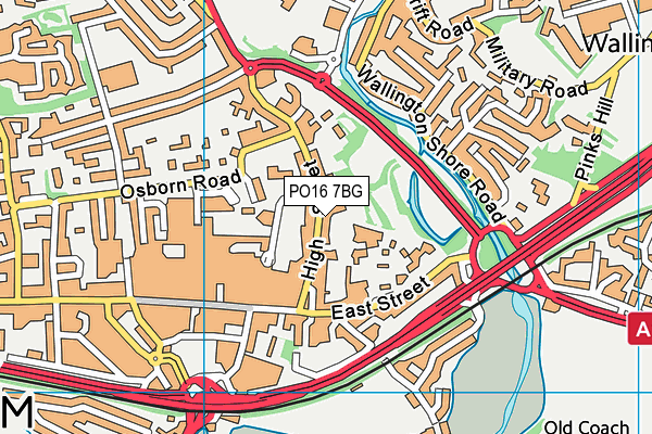 PO16 7BG map - OS VectorMap District (Ordnance Survey) PO16 7BG map - OS VectorMap District (Ordnance Survey)