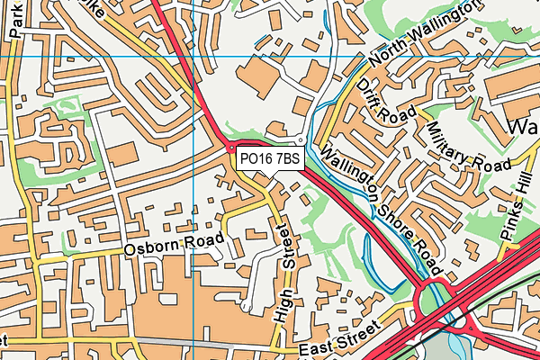 PO16 7BS map - OS VectorMap District (Ordnance Survey) PO16 7BS map - OS VectorMap District (Ordnance Survey)