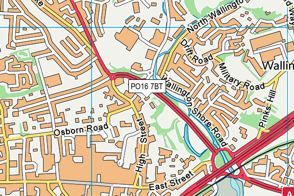 PO16 7BT map - OS VectorMap District (Ordnance Survey) PO16 7BT map - OS VectorMap District (Ordnance Survey)