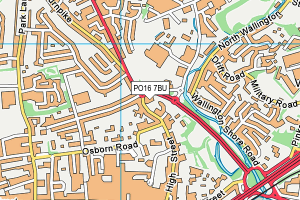PO16 7BU map - OS VectorMap District (Ordnance Survey) PO16 7BU map - OS VectorMap District (Ordnance Survey)