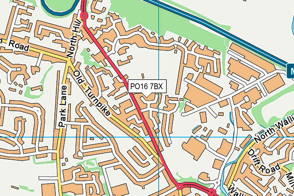 PO16 7BX map - OS VectorMap District (Ordnance Survey) PO16 7BX map - OS VectorMap District (Ordnance Survey)