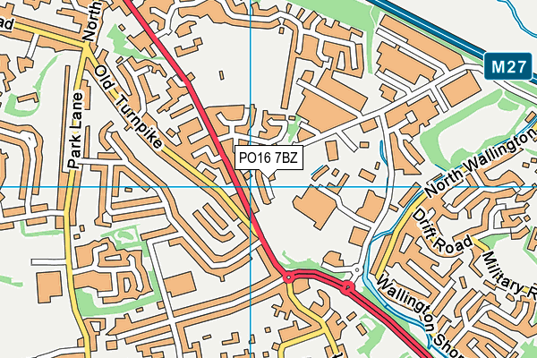 PO16 7BZ map - OS VectorMap District (Ordnance Survey) PO16 7BZ map - OS VectorMap District (Ordnance Survey)
