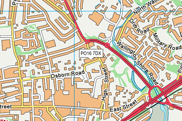PO16 7DX map - OS VectorMap District (Ordnance Survey) PO16 7DX map - OS VectorMap District (Ordnance Survey)