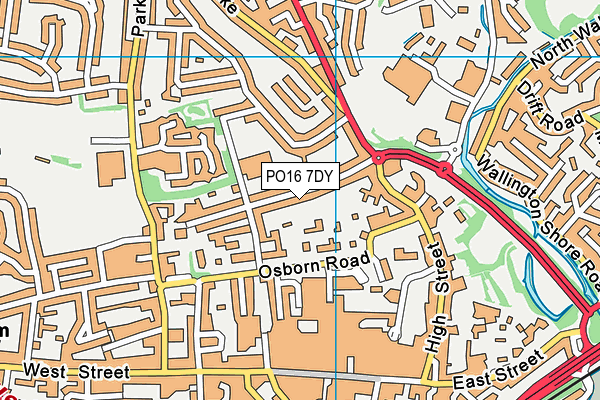 PO16 7DY map - OS VectorMap District (Ordnance Survey) PO16 7DY map - OS VectorMap District (Ordnance Survey)