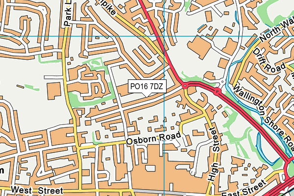 PO16 7DZ map - OS VectorMap District (Ordnance Survey) PO16 7DZ map - OS VectorMap District (Ordnance Survey)