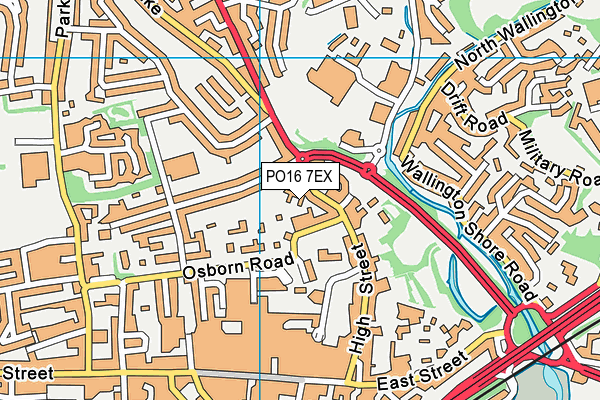 PO16 7EX map - OS VectorMap District (Ordnance Survey) PO16 7EX map - OS VectorMap District (Ordnance Survey)