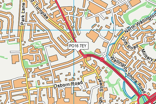 PO16 7EY map - OS VectorMap District (Ordnance Survey) PO16 7EY map - OS VectorMap District (Ordnance Survey)
